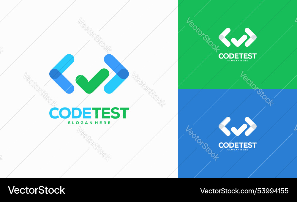 Code tester logo template design concept Code tester logo template design concept vector image
