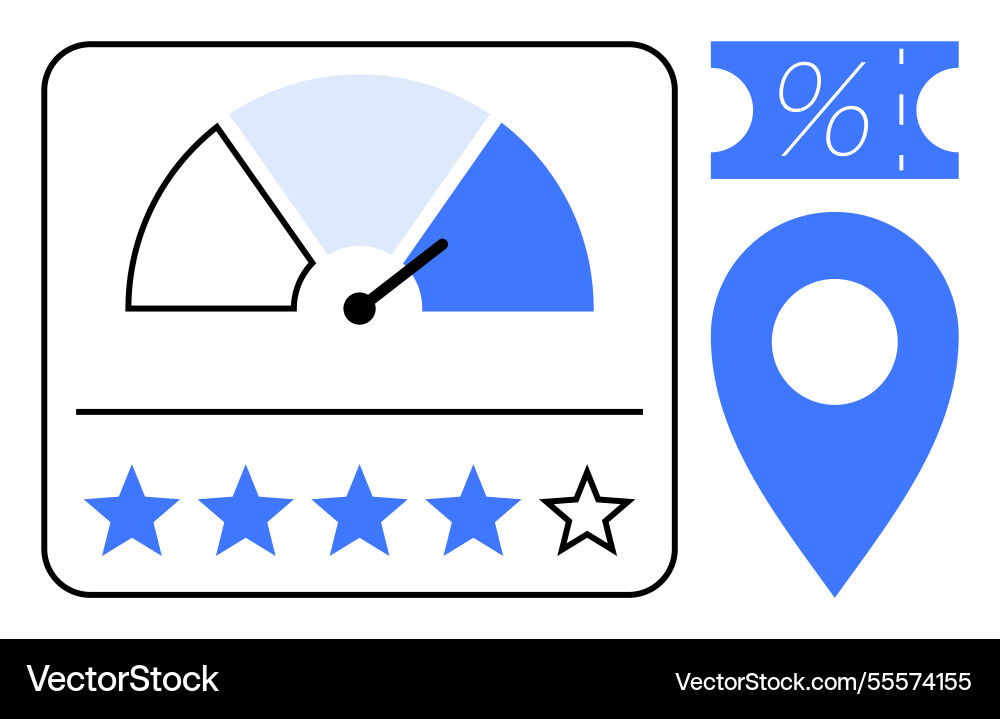 Customer satisfaction rating with navigation pin Customer satisfaction rating with navigation pin vector image