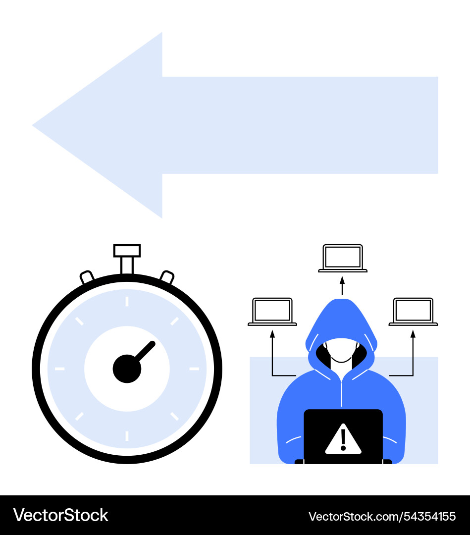 Cybersecurity threats represented by hacker Cybersecurity threats represented by hacker vector image