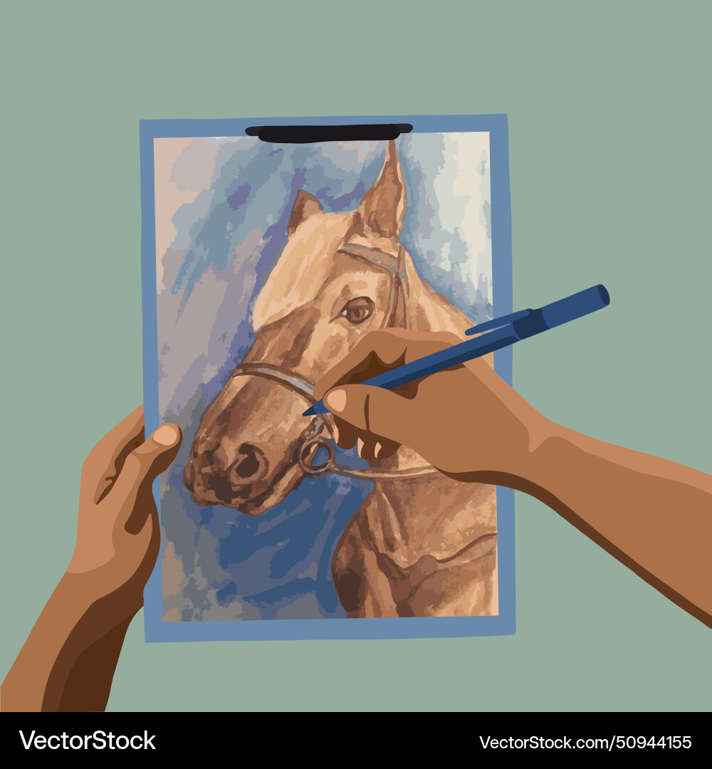 Drawing process lessons Drawing process lessons vector image