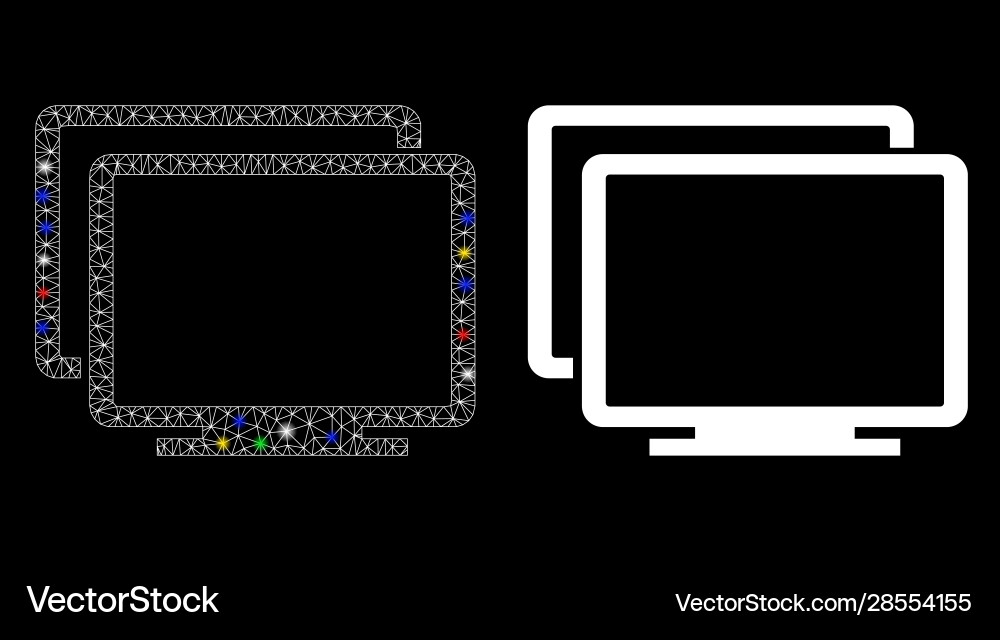 Flare mesh 2d computers icon with spots Flare mesh 2d computers icon with spots Vector Image