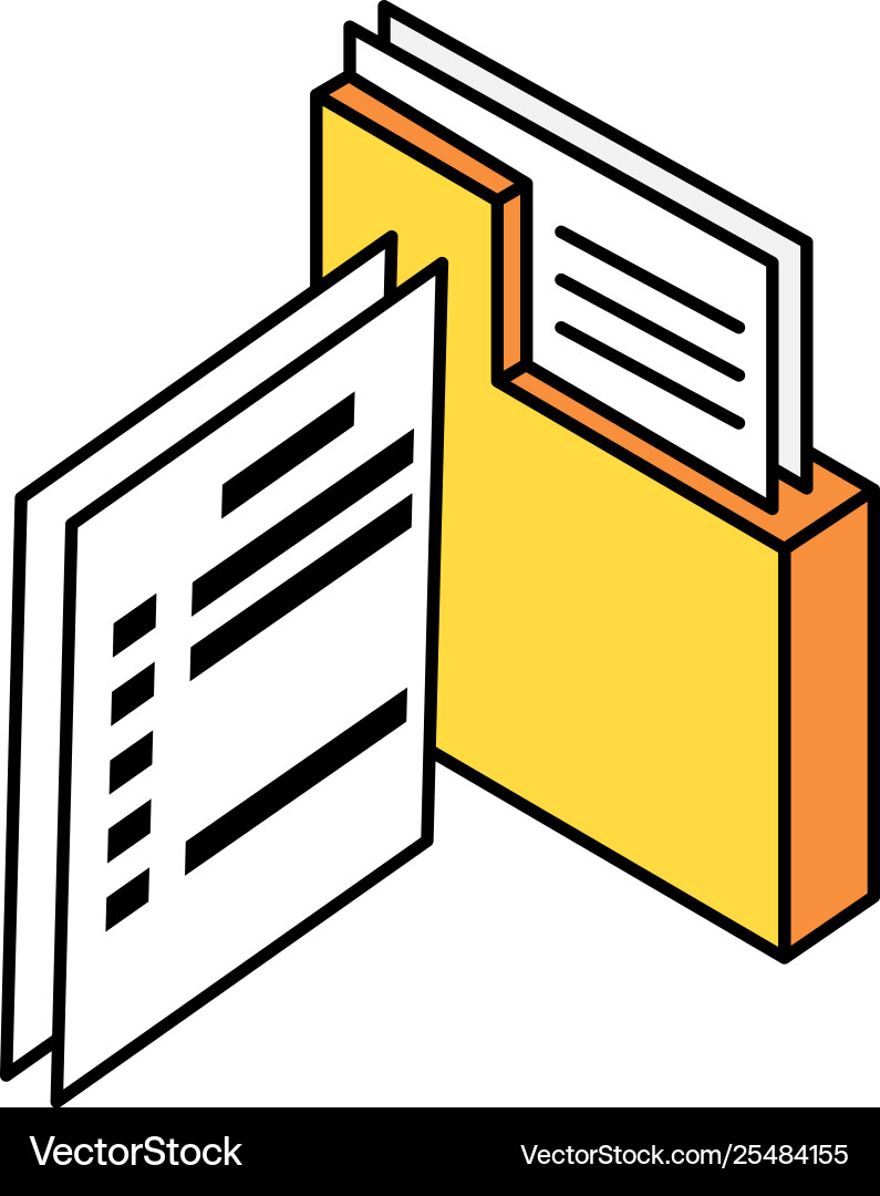 Folder documents data with document vector image