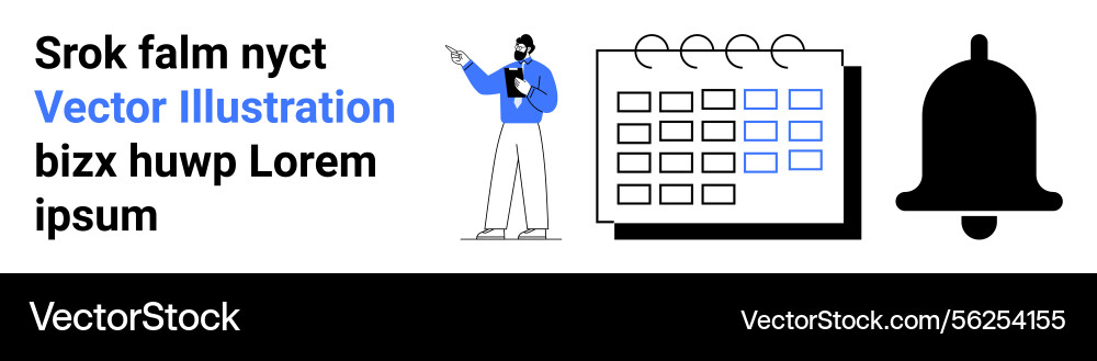 Man with clipboard pointing at calendar Man with clipboard pointing at calendar vector image