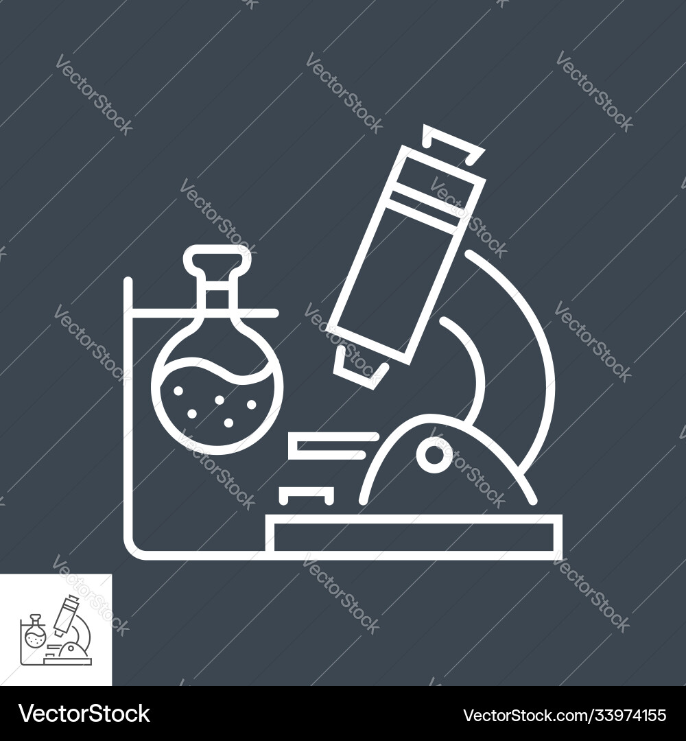 Microscope & Test Flask Lab Icon vector image