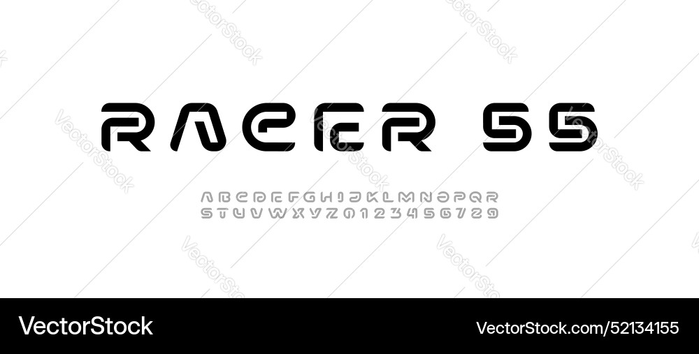 Modern font alphabet from segment round line Modern font alphabet from segment round line vector image