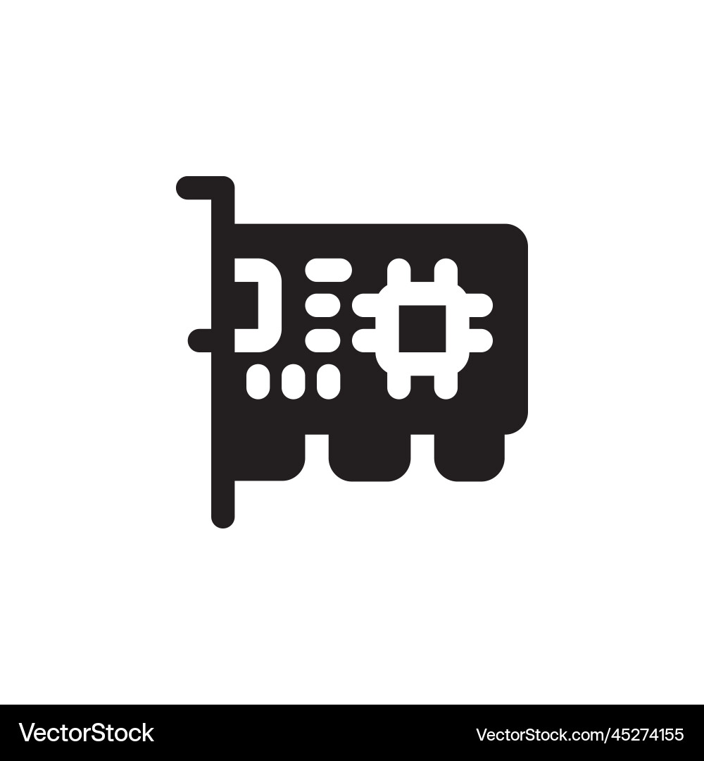 Network card icon computer component solid Network card icon computer component solid vector image