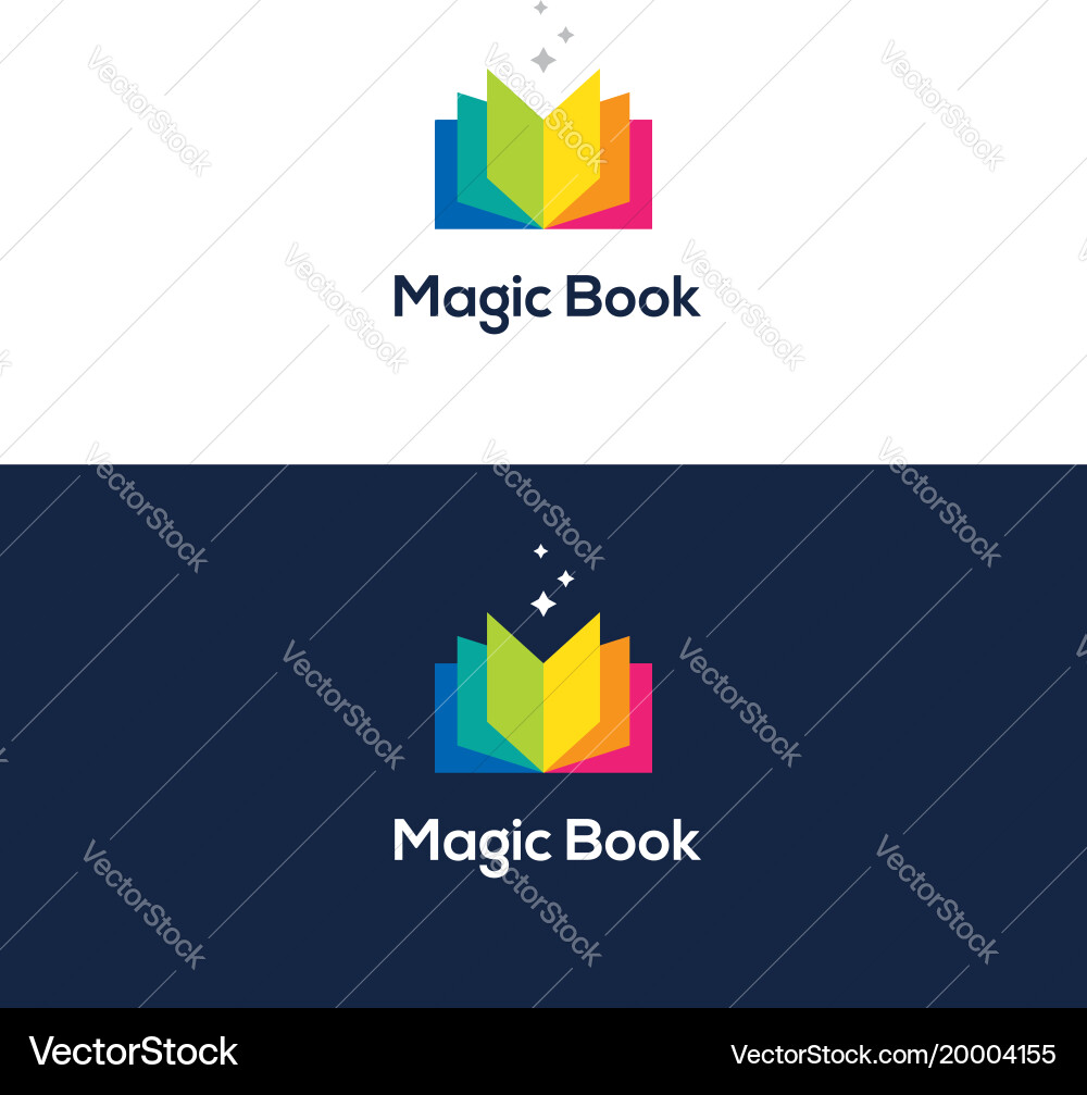 Rainbow Open Book Logo vector image