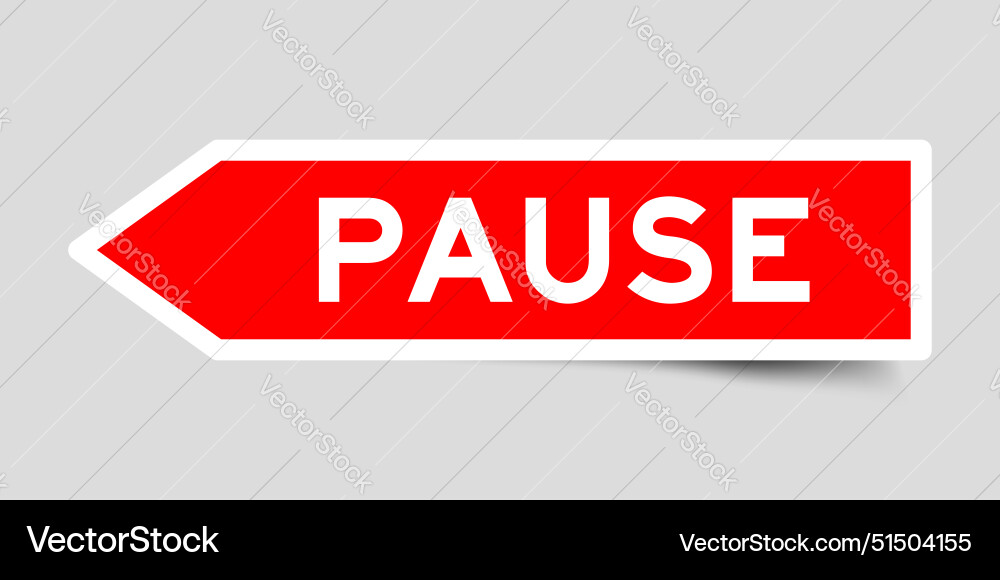 Red color arrow shape sticker label with word vector image