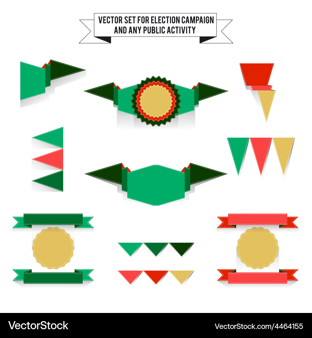 Set of elements on white background flags Vector Image