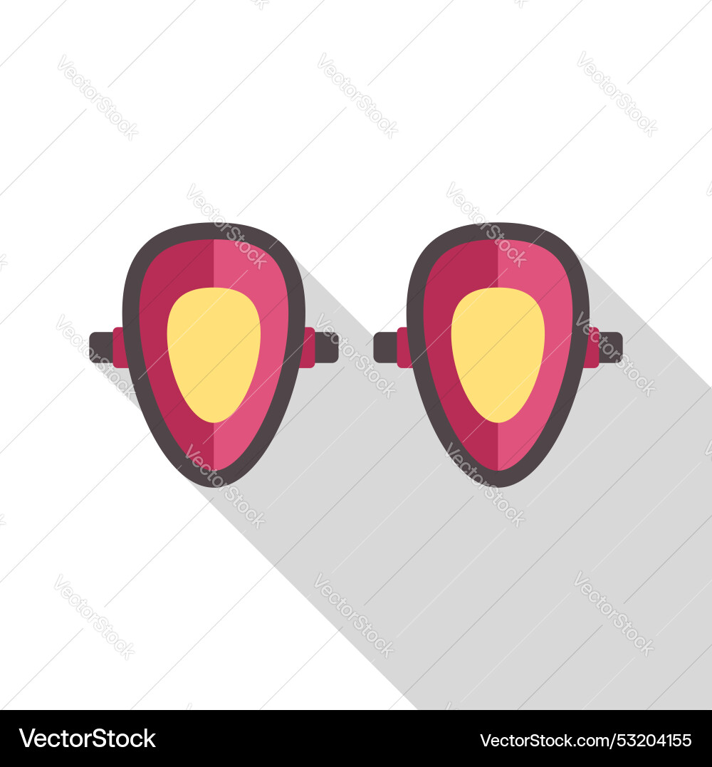 Swimming goggles icon with long shadow showing Swimming goggles icon with long shadow showing vector image