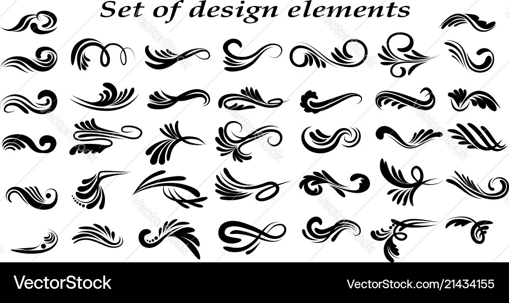Swirly line curl patterns isolated on white Swirly line curl patterns isolated on white vector image