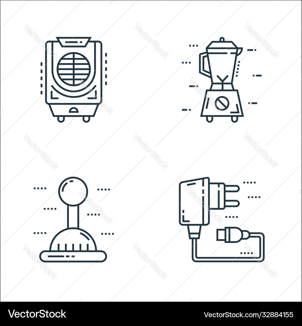Technology devices line icons linear set quality Technology devices line icons linear set quality vector image