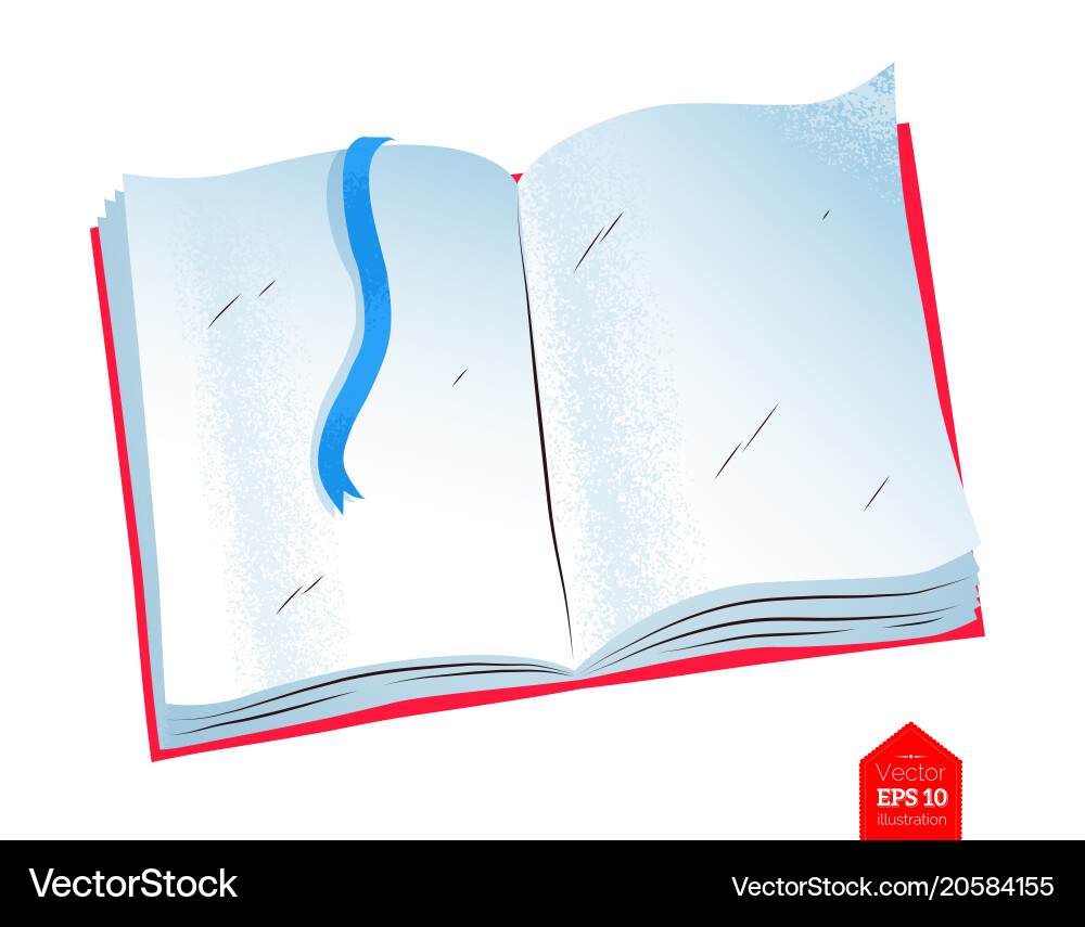 Top view of opened notebook vector image