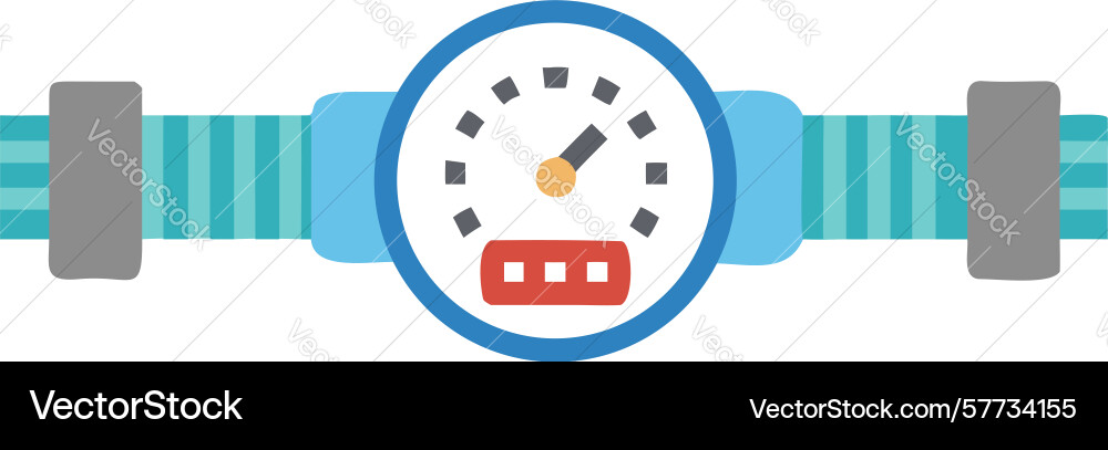 Water flow meter with pipeline design generative Vector Image