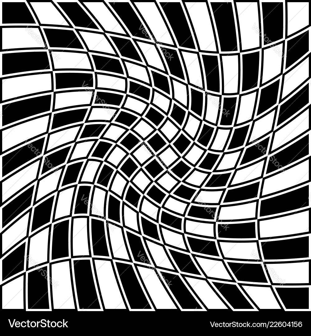 Checkered pattern with distortion effect opposite Checkered pattern with distortion effect opposite vector image