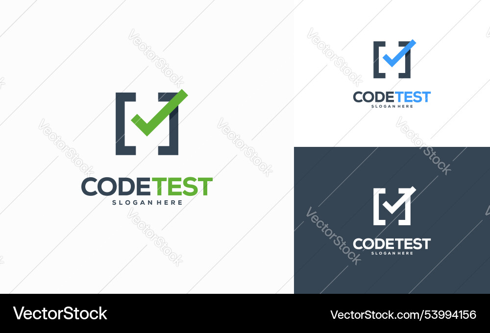 Code tester logo template design concept Code tester logo template design concept vector image