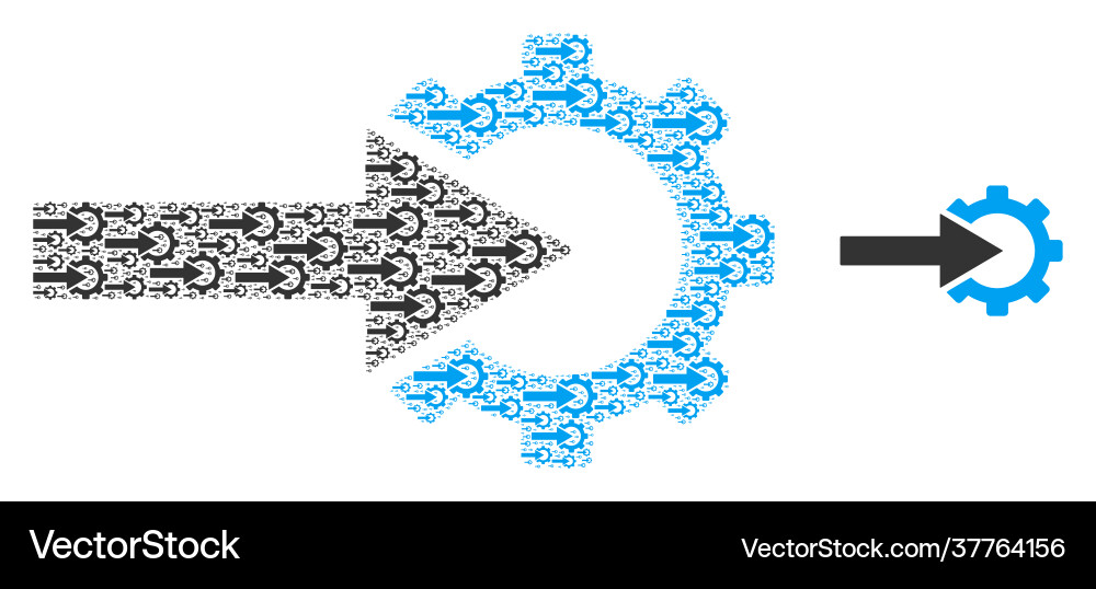 Cog integration fractal icon composition Cog integration fractal icon composition vector image