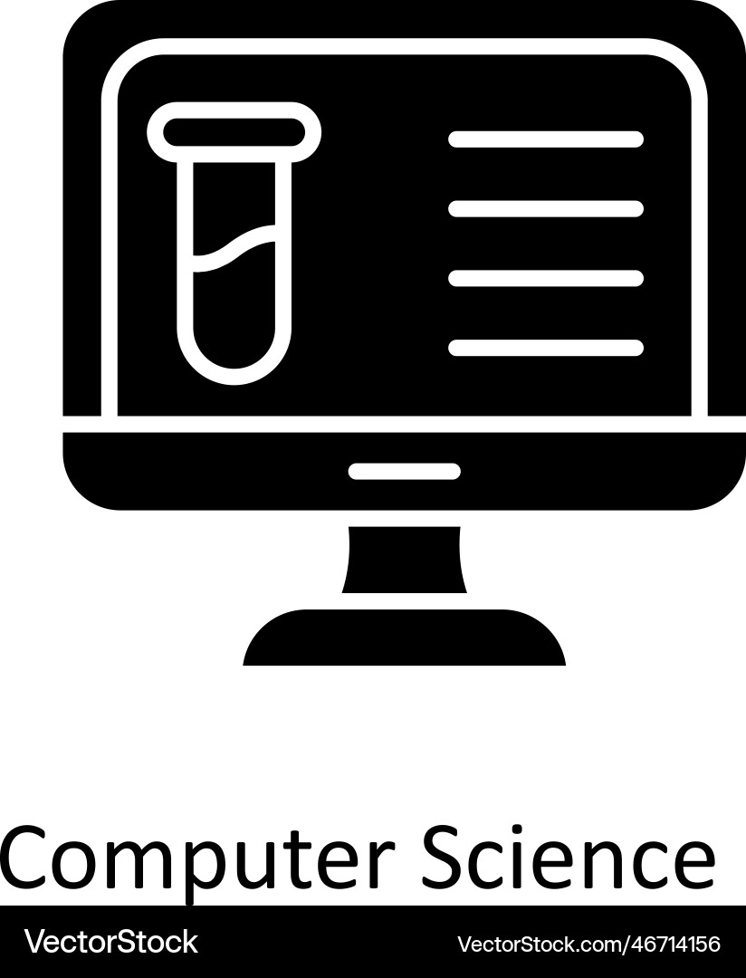 Computer science solid icons simple stoc Vector Image