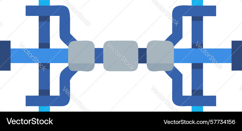 Cross pipe fitting connector design generative ai vector image
