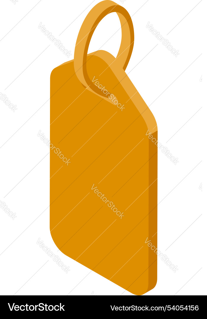 Empty orange label hanging with string vector image
