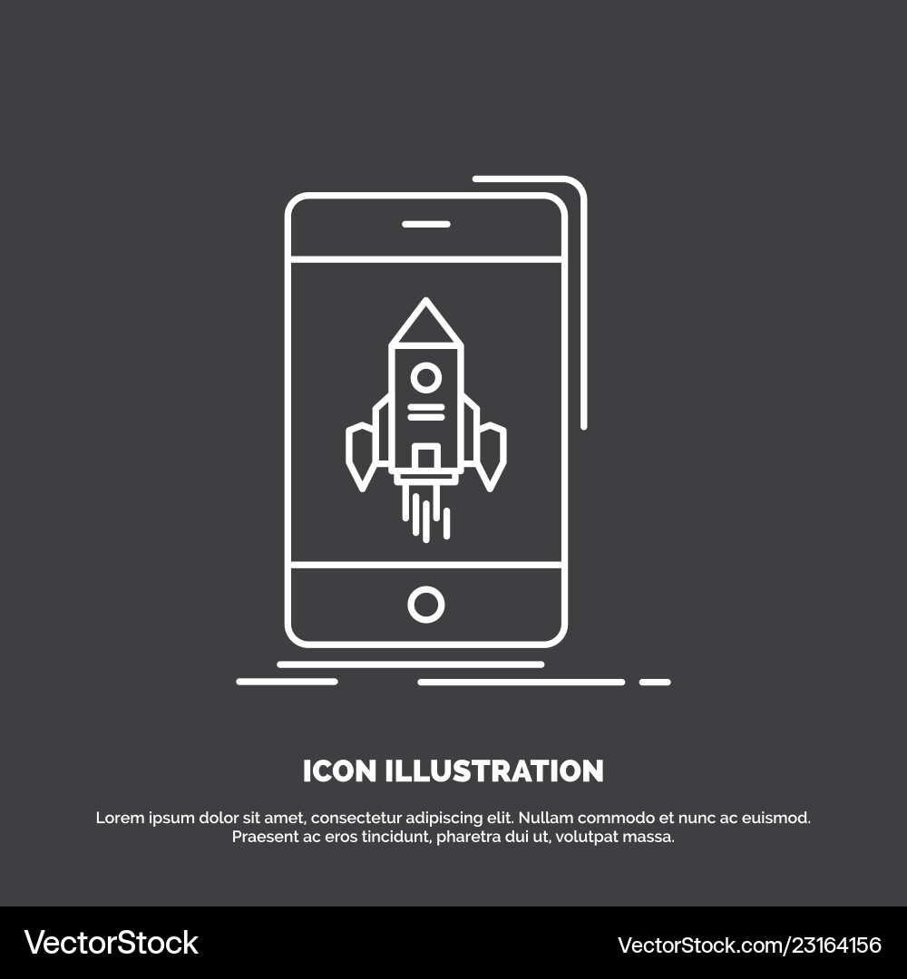Game gaming start mobile phone icon line symbol Game gaming start mobile phone icon line symbol vector image