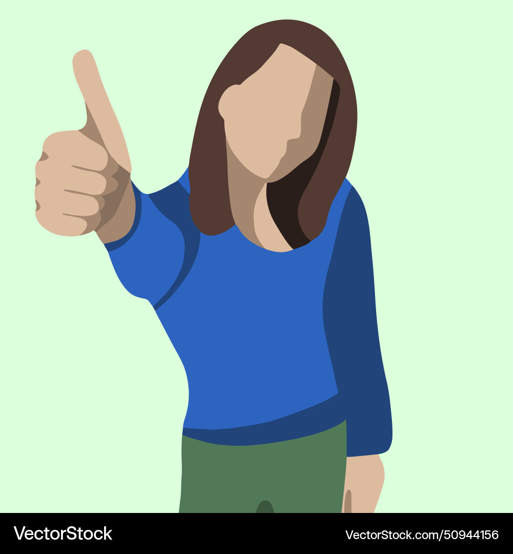 Girl showing like Royalty Free Vector Image - VectorStock