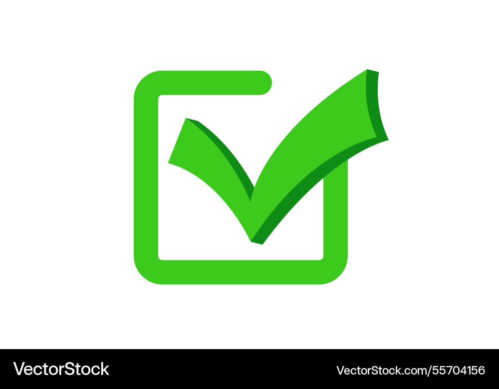 Green checkbox with check mark for tasks vector image