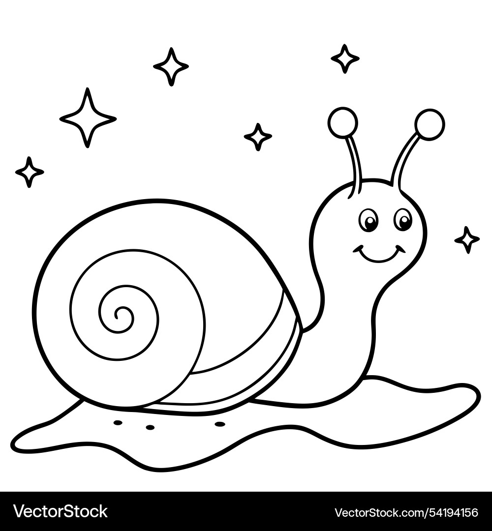 Joyful snail with colorful shell and sparkling tra vector image