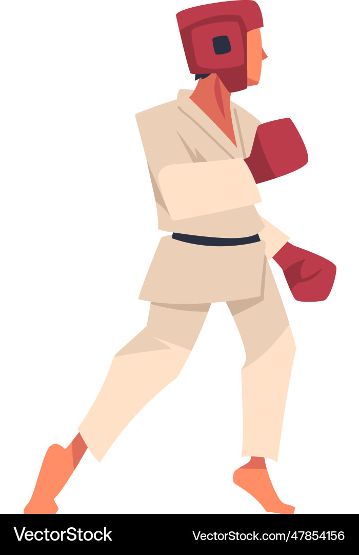 Man engaged in kudo boxing gloves as martial Man engaged in kudo boxing gloves as martial vector image