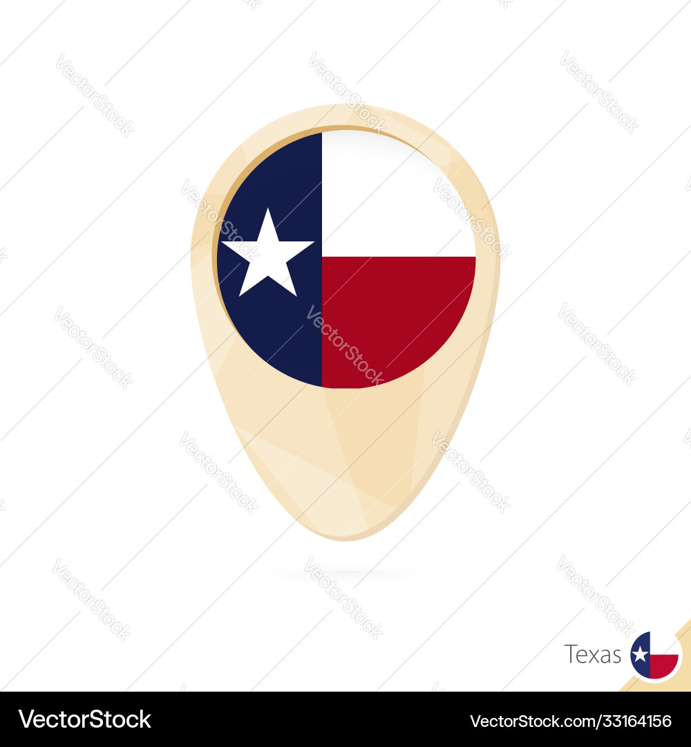 Map pointer with flag texas orange abstract Vector Image