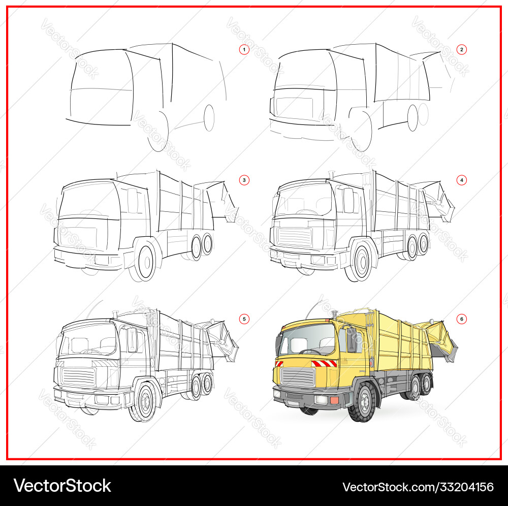 Page shows how to learn draw step Vector Image