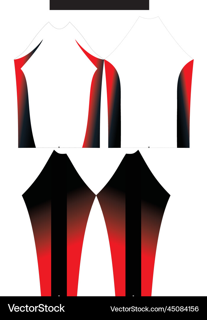 Rash guard full sleeve shirt pattern adjust Vector Image