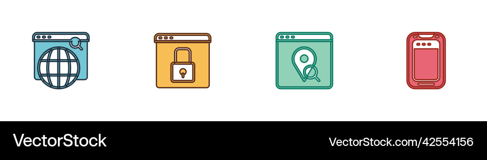 Set search engine secure your site with https Set search engine secure your site with https vector image
