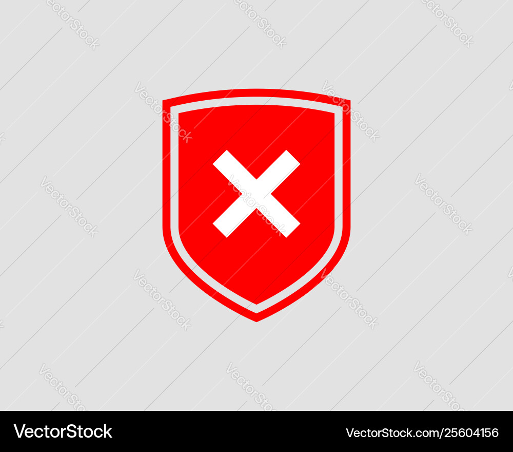 Shield icon with mark symbol design element vector image