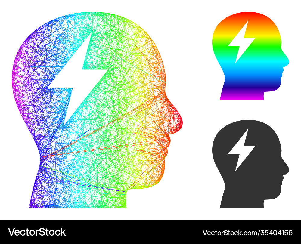 Spectral network gradient brainstorming icon Spectral network gradient brainstorming icon Vector Image