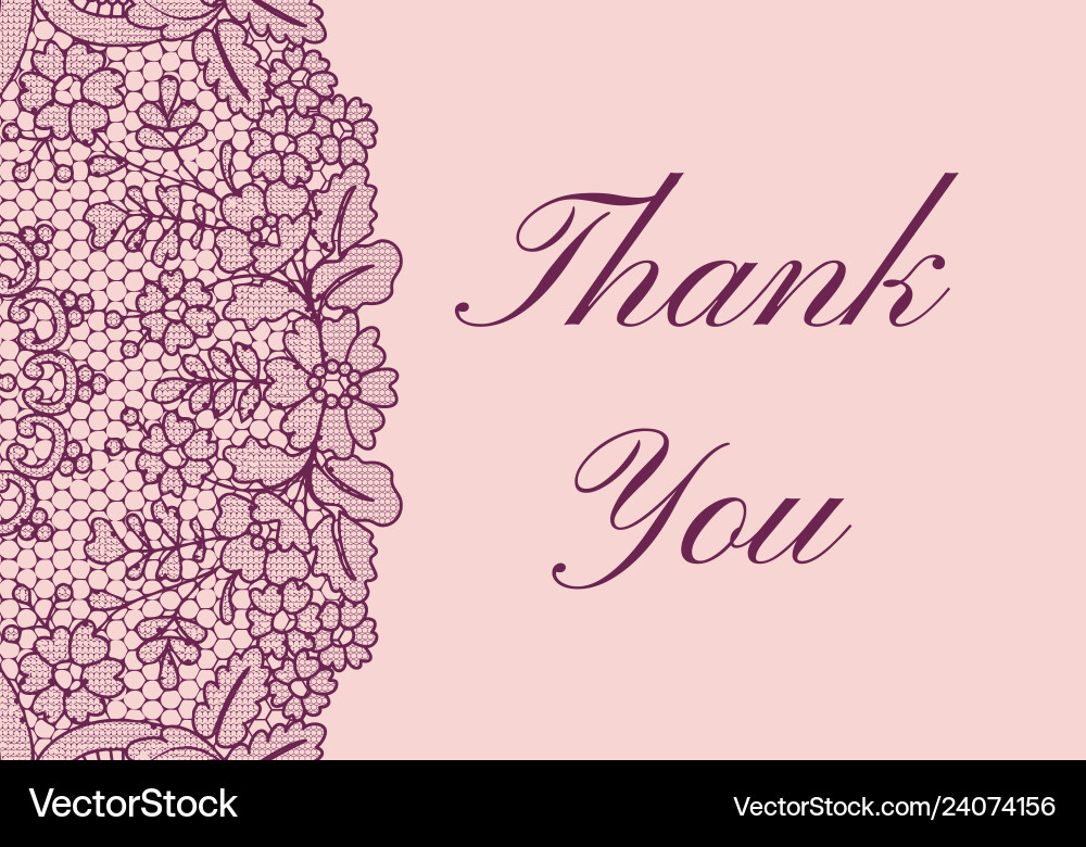 Thank you lace card Vector Image