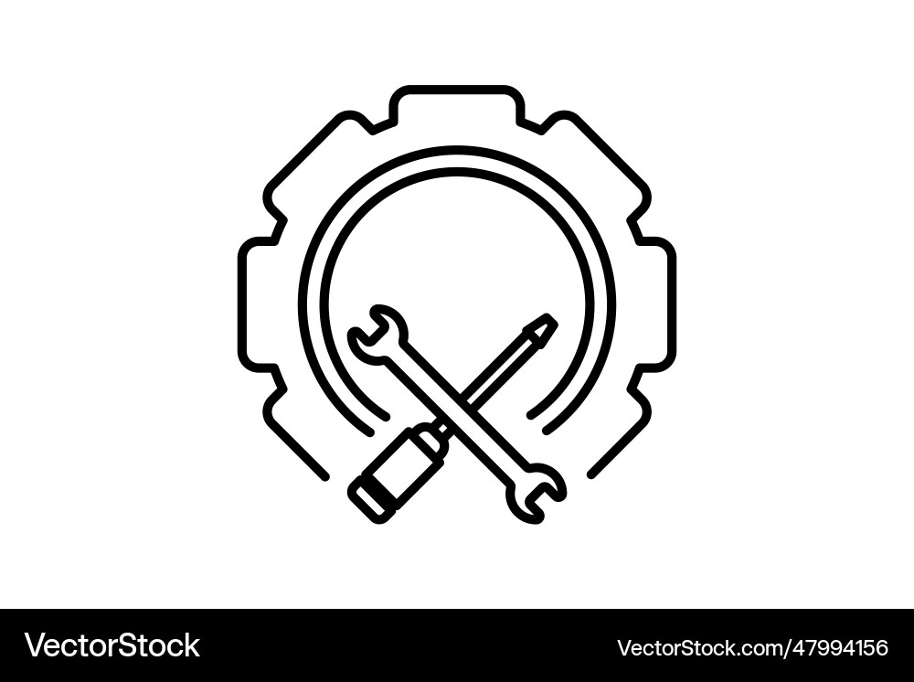 Tools icon related to setup and action line Tools icon related to setup and action line vector image