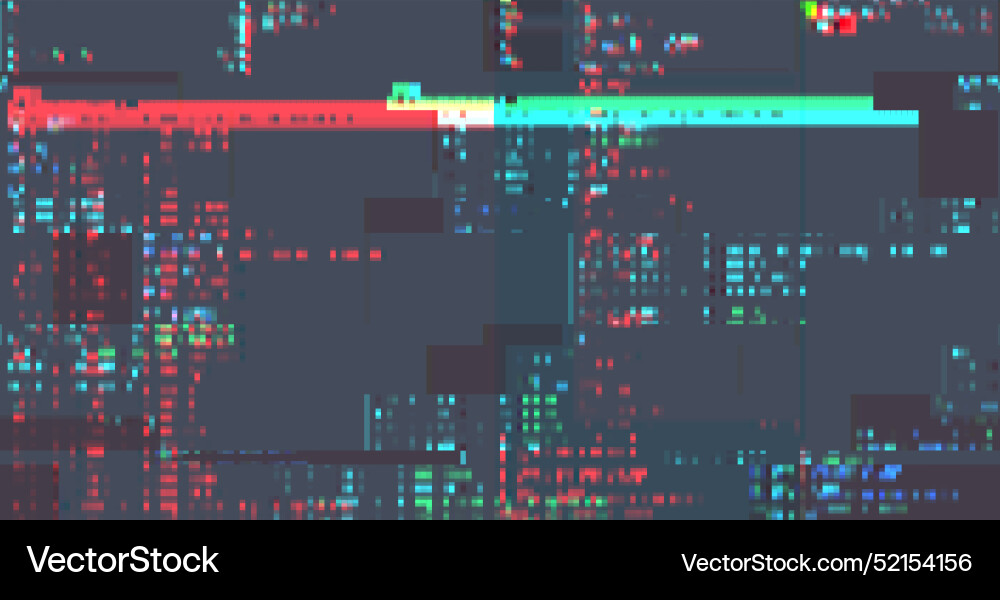 Trendy glitch pattern on dark background abstract Trendy glitch pattern on dark background abstract vector image