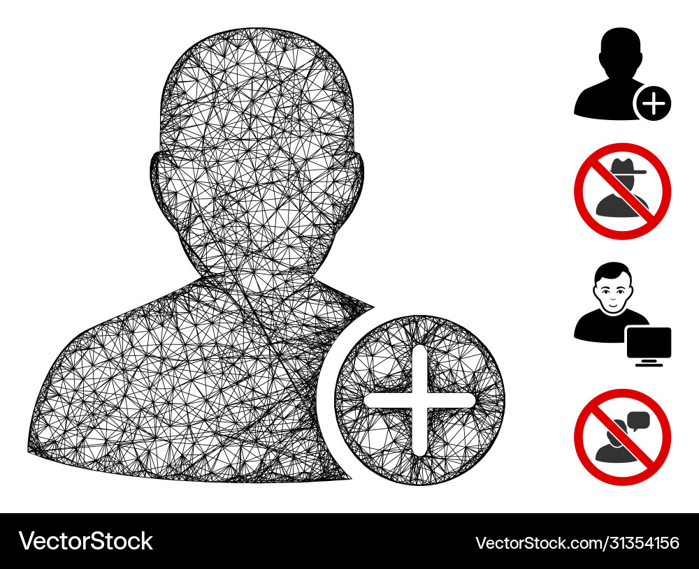 User add web mesh User add web mesh vector image