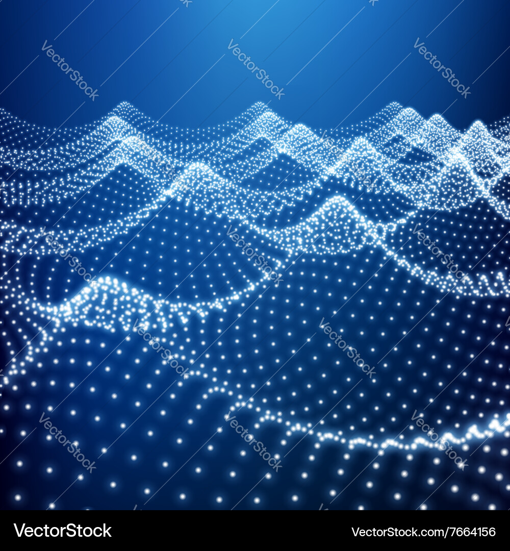 Water surface wavy grid lattice structure vector image