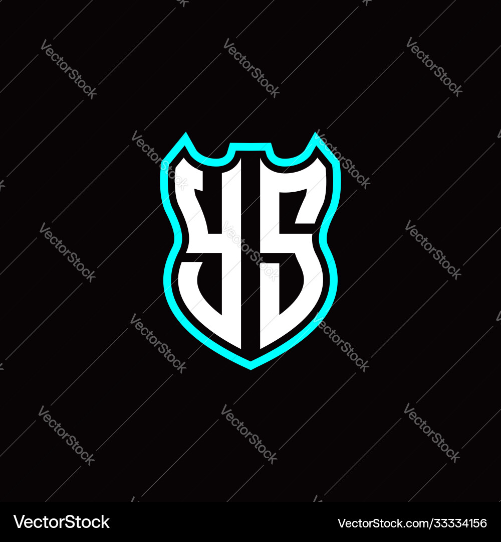 Y s initial logo design with shield shape Vector Image