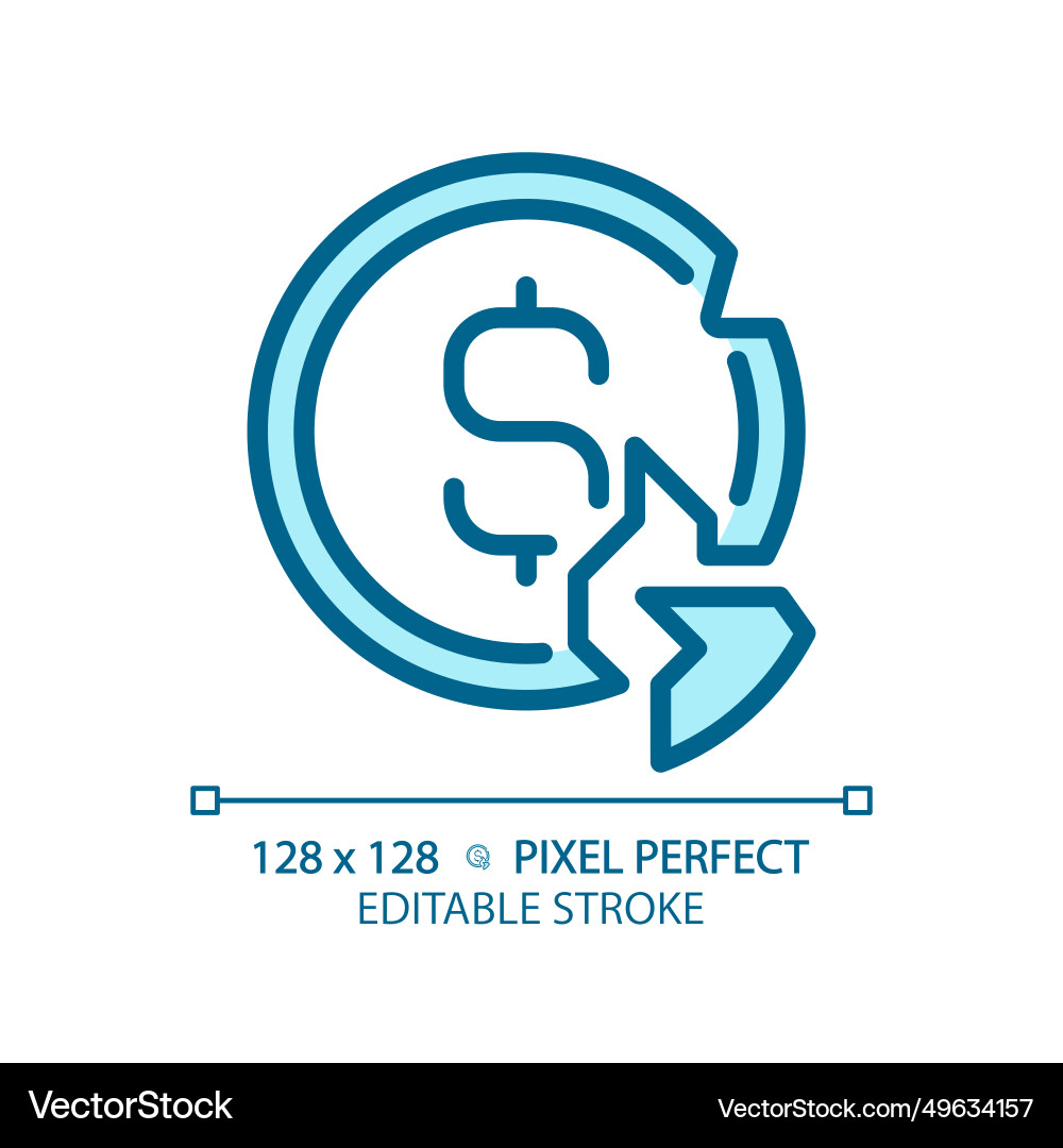 2d thin linear pixel perfect simple blue broken 2d thin linear pixel perfect simple blue broken vector image