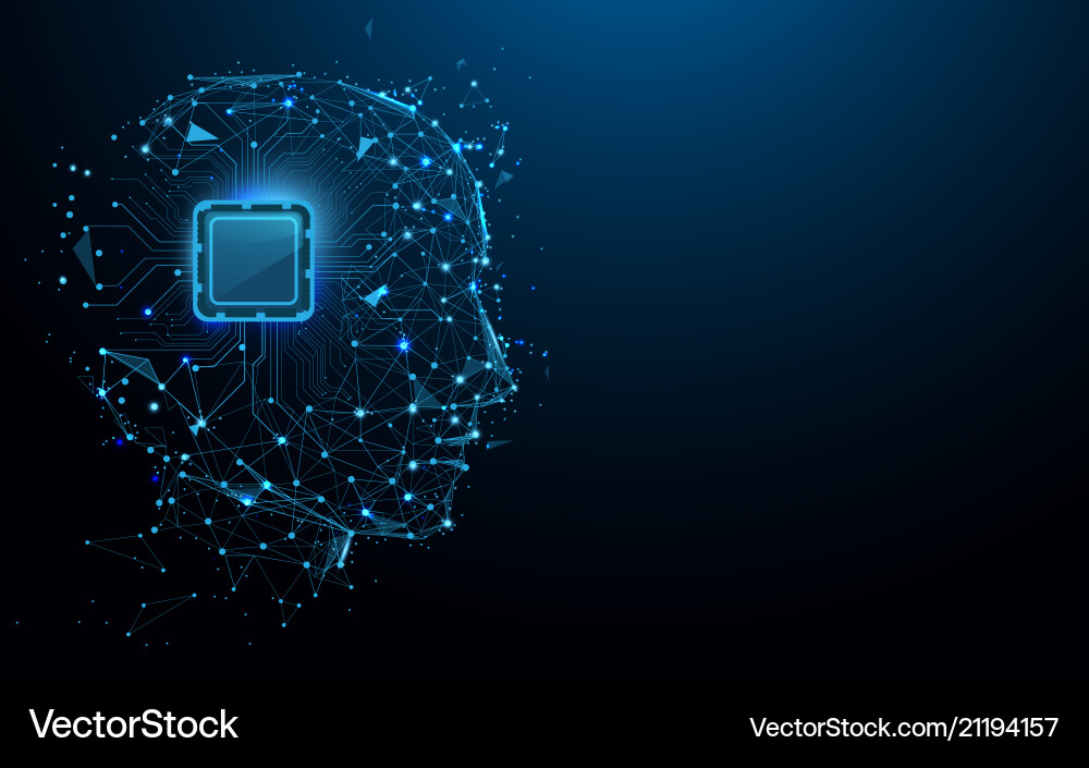 Abstract Particle Brain Chip Network vector image