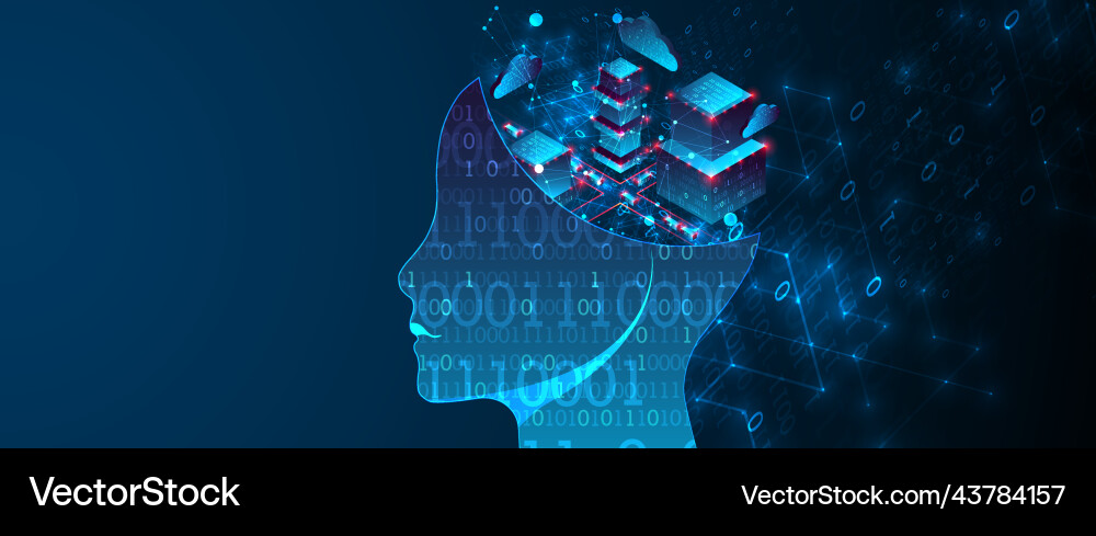 Artificial intelligence ai and big data concept Artificial intelligence ai and big data concept vector image