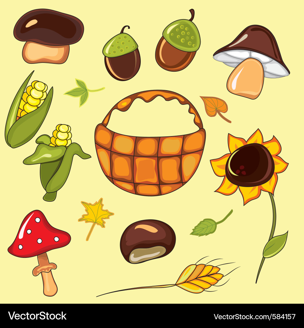 Autumn set elements Vector Image