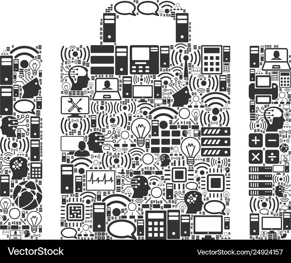 Baggage collage icon for bigdata and computing Vector Image