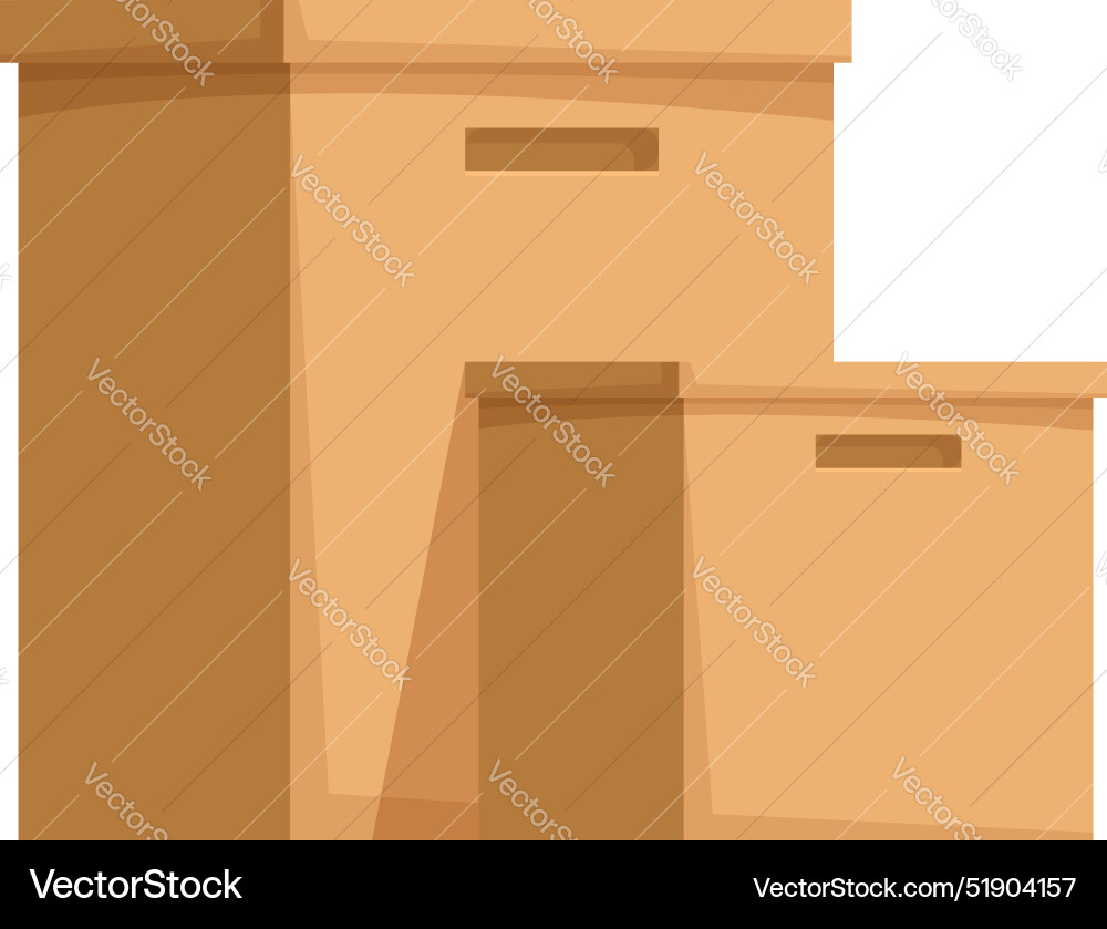 Cardboard boxes of different sizes stacked on top Cardboard boxes of different sizes stacked on top vector image