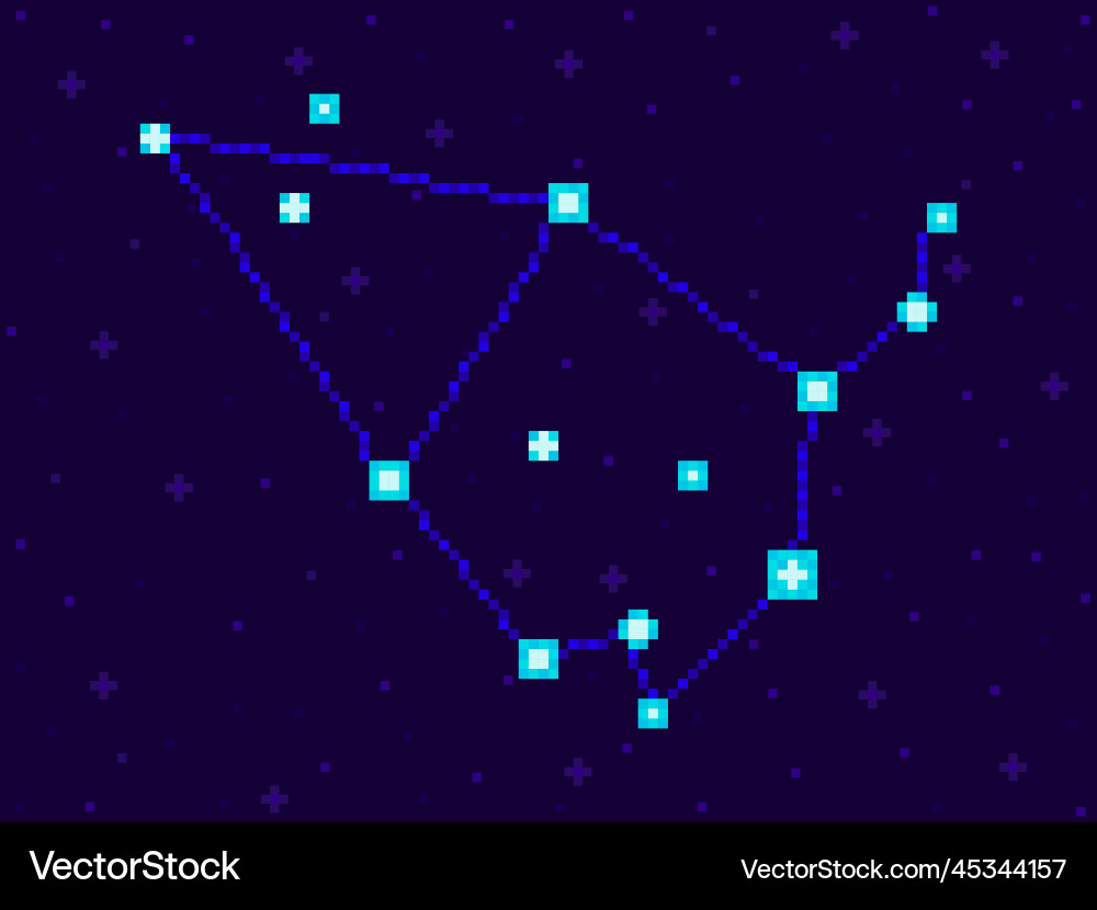 Cepheus constellation in pixel art style 8-bit Cepheus constellation in pixel art style 8-bit vector image