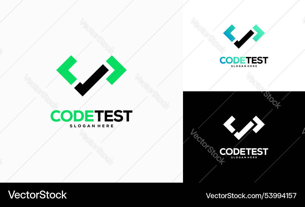 Code tester logo template design concept Code tester logo template design concept vector image