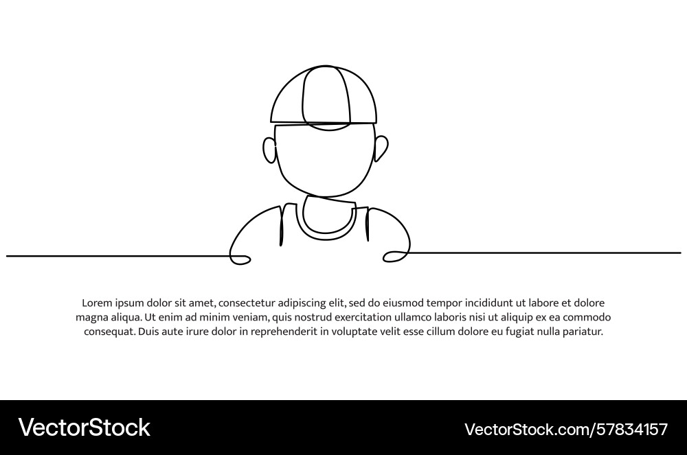 Continuous line design of construction single Vector Image